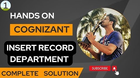 Cognizant Hands on -Insert Record Department || SQL - Insert Values in Table || TechieTalkwithAditya