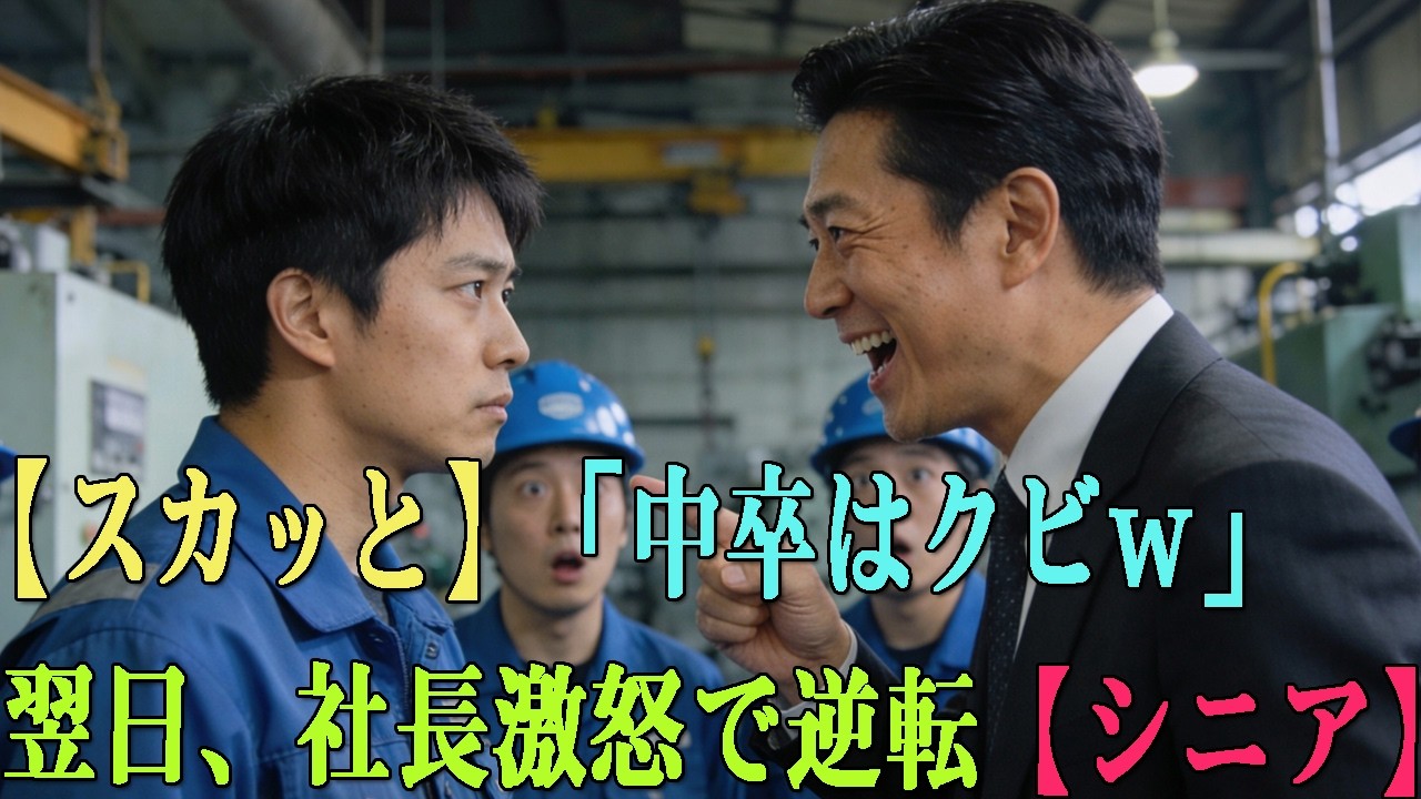 【スカッと】「給料泥棒の中卒はクビｗ」と笑った部長→翌日、社長の激怒で立場が逆転【シニア】