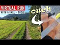 Virtual Run With a Fall. Running video for treadmill in beautiful summer weather in Norway