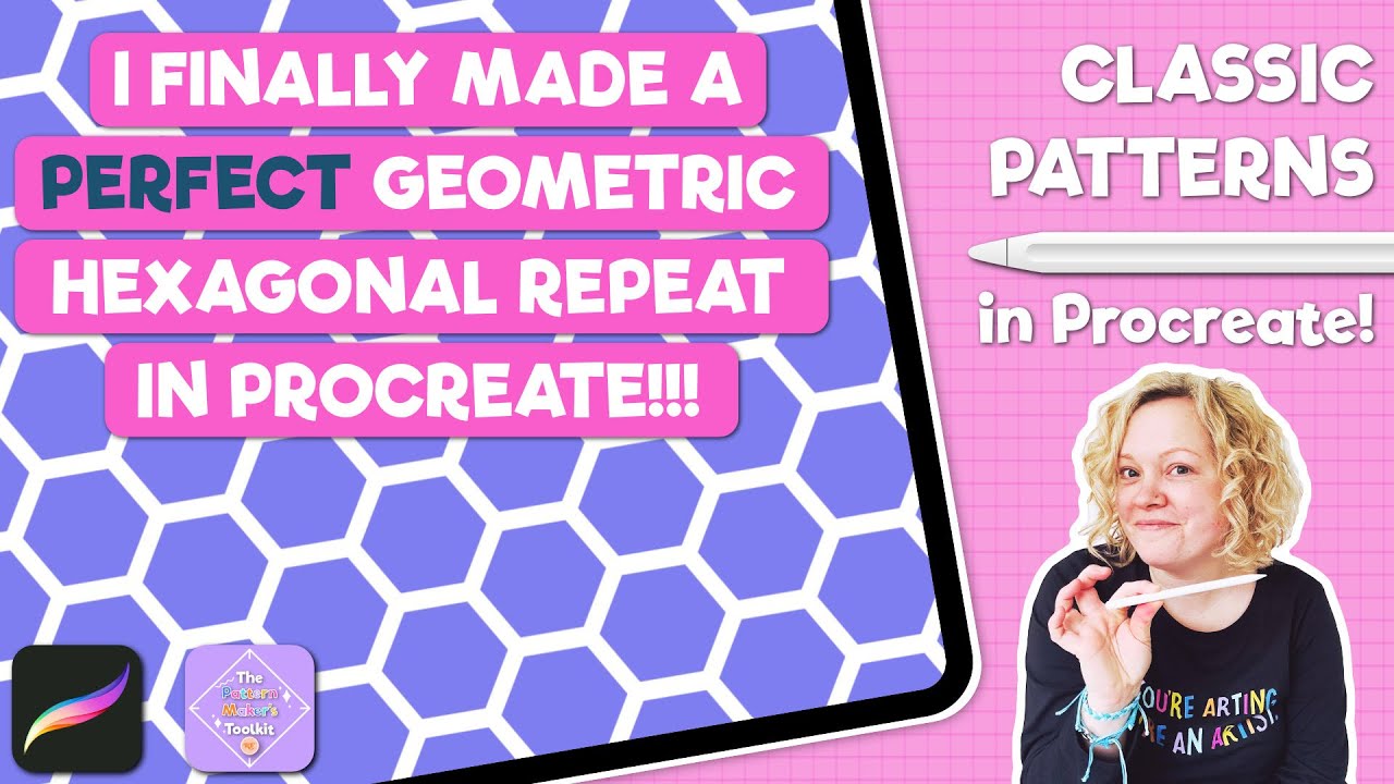 I finally figured out how to do a hexagonal repeat in Procreate!! Nerd Level Pattern Making!