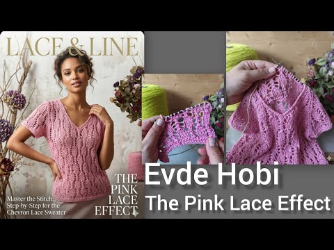 Pembe Dantel Kazak Modeli/ The Pink Lace Effect 6+6+6+....+2 #knitting #örgü