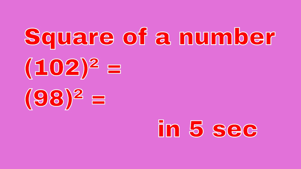 How to find Square of a number quickly