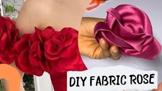 EASY DIY FABRIC ROSE FLOWER | HOW  TO MAKE ROSE FLOWER WITH FABRIC