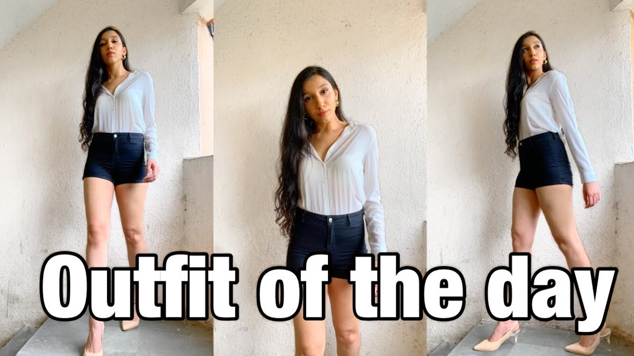  Outfit of the day | Denim Shorts Outfit Idea | How to style Black Denim Shorts