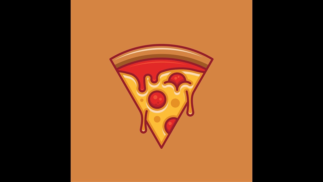 How to design vector  pizza using adobe illustrator. Fast food logo design tutorial.