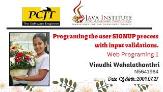 Web Project Task 02 | 1st Year | Java Institute | Vinudhi Wahalathanthri