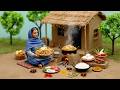 Miniature Doll Village Egg Biryani Cooking in Small Village Kitchen |  Village Tiny Kitchen Cooking
