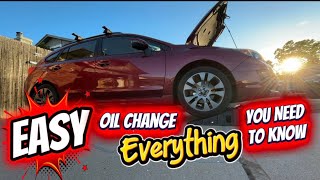 EASY step by step How to oil change & oil filter change 2012-2016 Subaru Impreza Hatchback Sedan 2.0