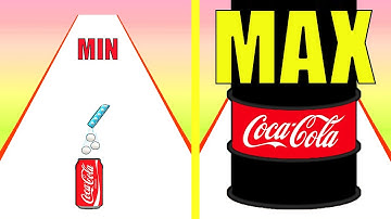 Coca & Mentos (Drop and Explode) vs Puff Up Game | Min Max All Levels Gameplay Video 203hfgqaz