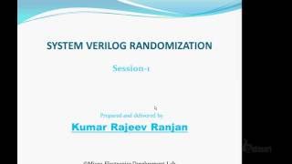 SV-001 System Verilog Randomization : Part-I Profile