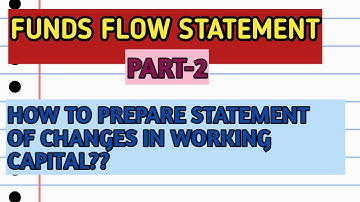 HOW TO PREPARE STATEMENT OF CHANGES IN WORKING CAPITAL... FUND FLOW STATEMENT..