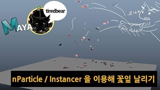Making petals fly using Maya nParticle/Instancer