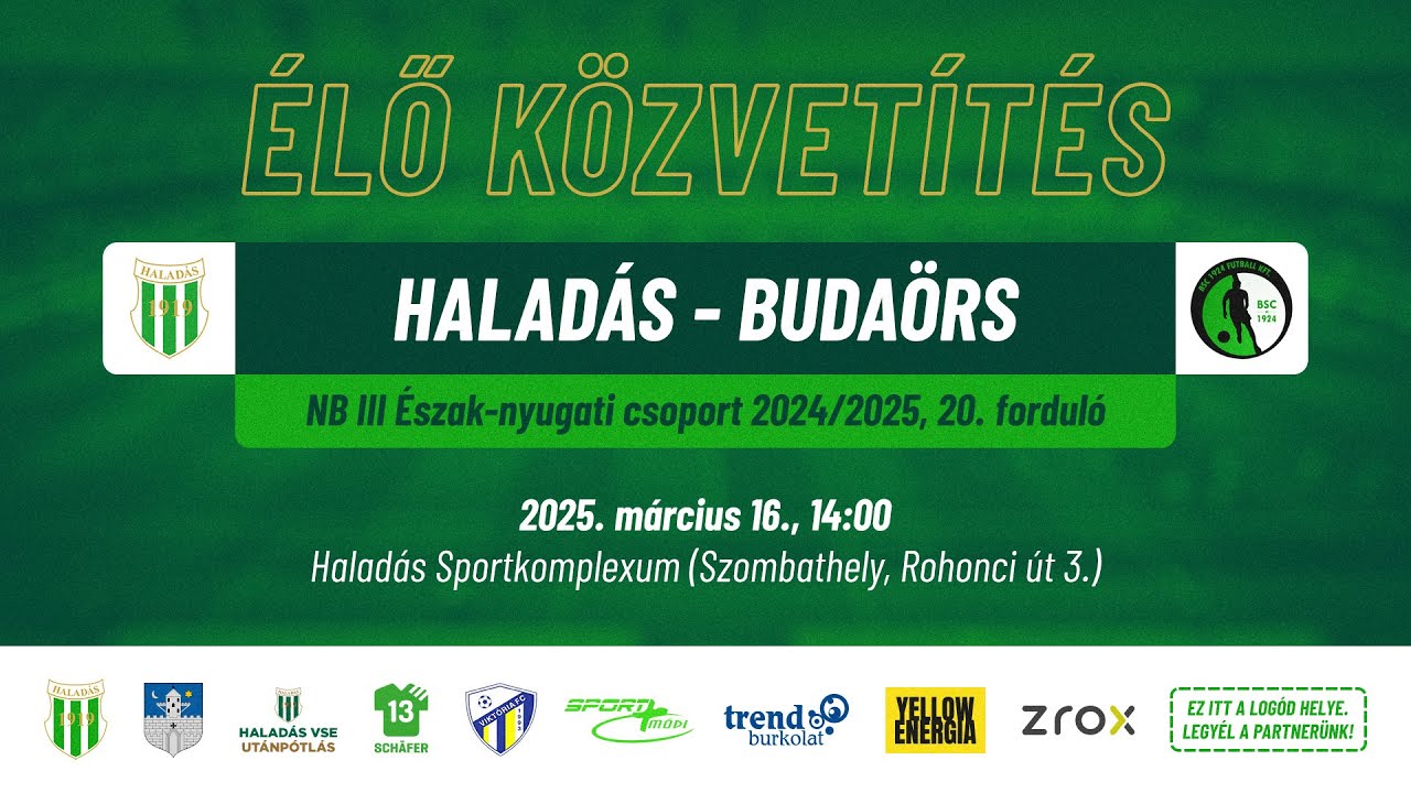 Haladás - Budaörs | ÉLŐ közvetítés