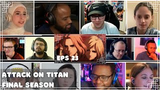 『Attack on Titan』 4th Season Episode 23 Reaction Mashup | Final Season - Shingeki no Kyojin