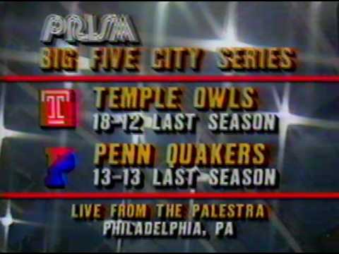 Temple vs Penn 1989-1990 Philadelphia Big 5 Basketball at The Palestra on Prism - November 28, 1989