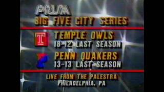 Temple vs Penn 1989-1990 Philadelphia Big 5 Basketball at The Palestra on Prism - November 28, 1989