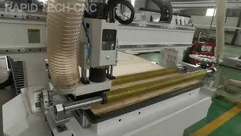 Press roller ATC wood CNC router with double working table