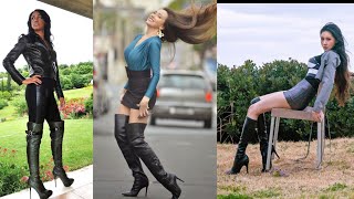 |over knee boots outfit with mini dress|thigh high boots|how to style high heels|#trendingvideo