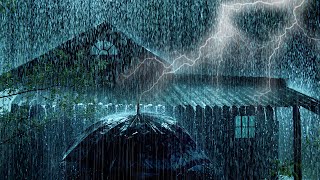 Instant Fall Asleep in 3 Minutes | Torrential Rain on Metal Roof & Powerful Thunder on Stormy Night
