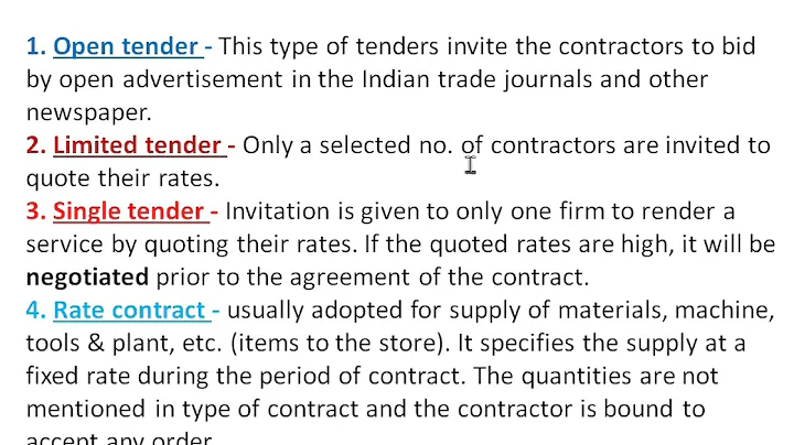 What is tender and its type? (2023)
