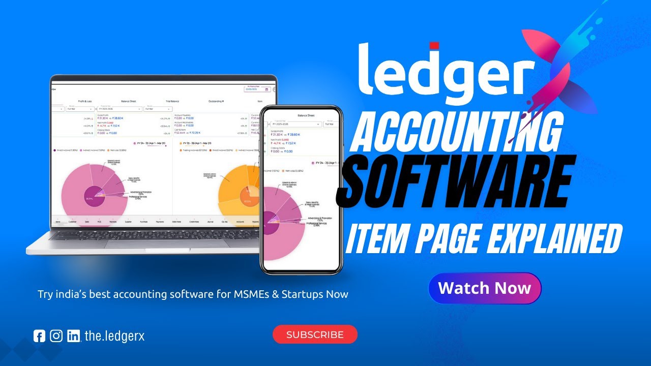 LedgerX Item Page Guide for Small Businesses & Accountants | Add, Manage & Track Items Easily