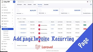 Add page Invoice Recurring Laravel 10 | School System