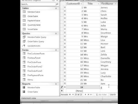 Member Table - First Name - Tests 13-24