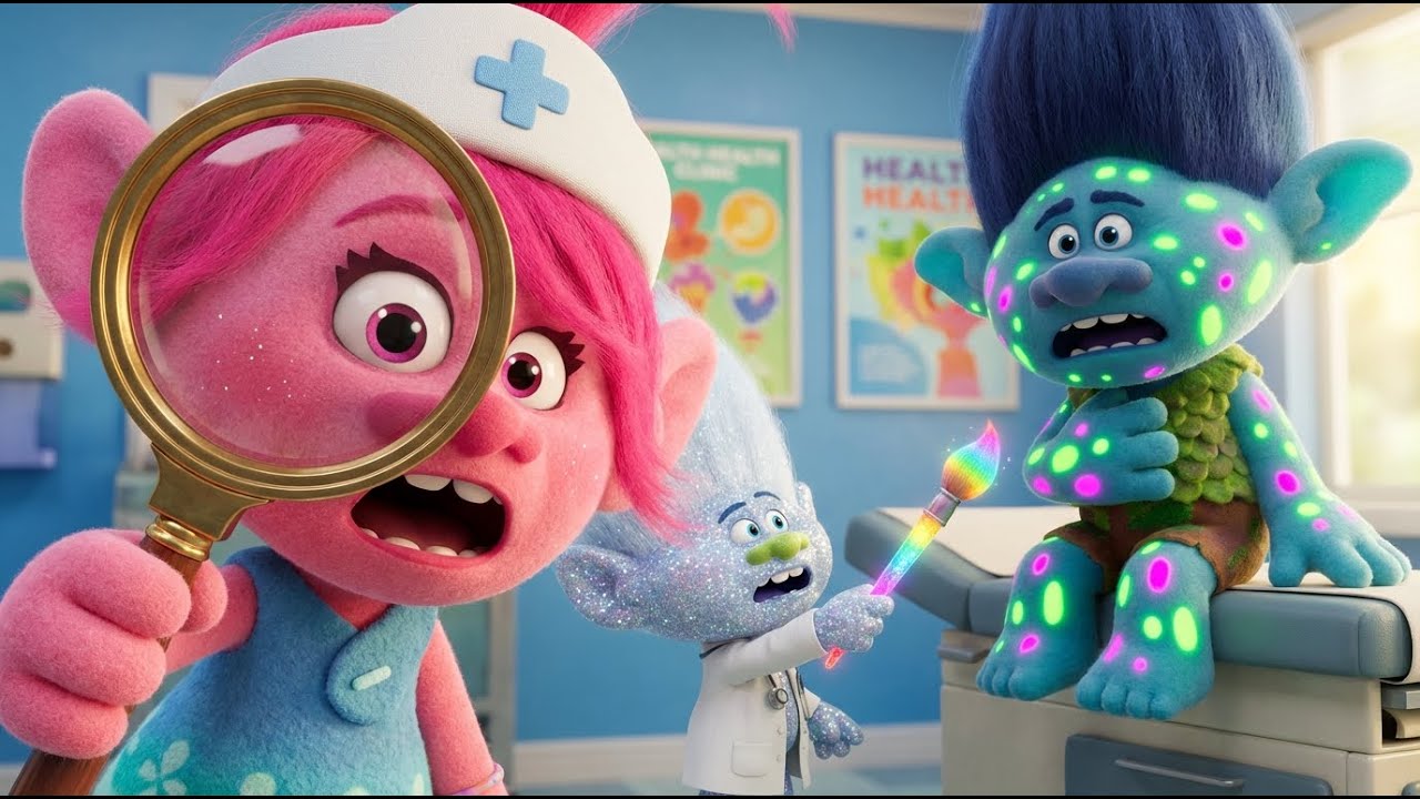 Why Is Branch Glowing?! ✨ Neon Spot Surprise at Poppy’s Place | TROLLS 3D ANIMATION