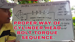 Proper way  cylinder head bolt torque sequence by using ( X ) pattern method.