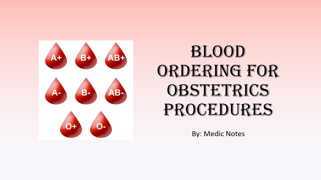 Blood ordering for obstetrics procedures/ indications of GSH (group ...