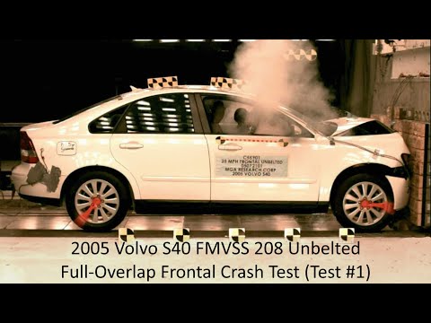 2004-2011 Volvo S40 FMVSS 208 Unbelted Full-Overlap Crash Test (Test #1 - Performance Failure)