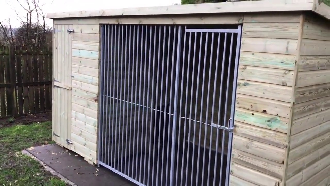 Pent Alton single dog kennel and run YouTube