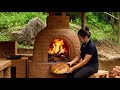 CEO leaves the city for the forest: Builds a beautiful classic clay oven with his own hands