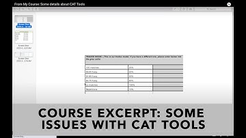 From My Course: Some details about CAT Tools