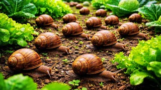 🔴WOW! GIANT SNAIL DISCOVERY‼️HUNTING BIG SNAILS IN THE VEGETABLE GARDEN – AMAZING ADVENTURE🐌