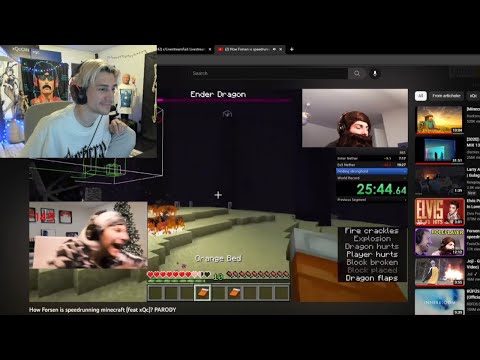 xQc reacts to how Forsen is speedrunning Minecraft
