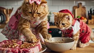 Everyone Was Shocked When Mom Cat and Kitten Started Cooking! 😱🐱🥩