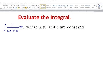 The Integral of c/(ax + b)