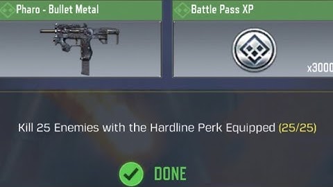 Call Of Duty Mobile Kill 25 Enemies with the Hardline Perk Equipped Task Complete