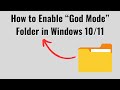 How to enable god mode folder in windows 10 tech pro advice