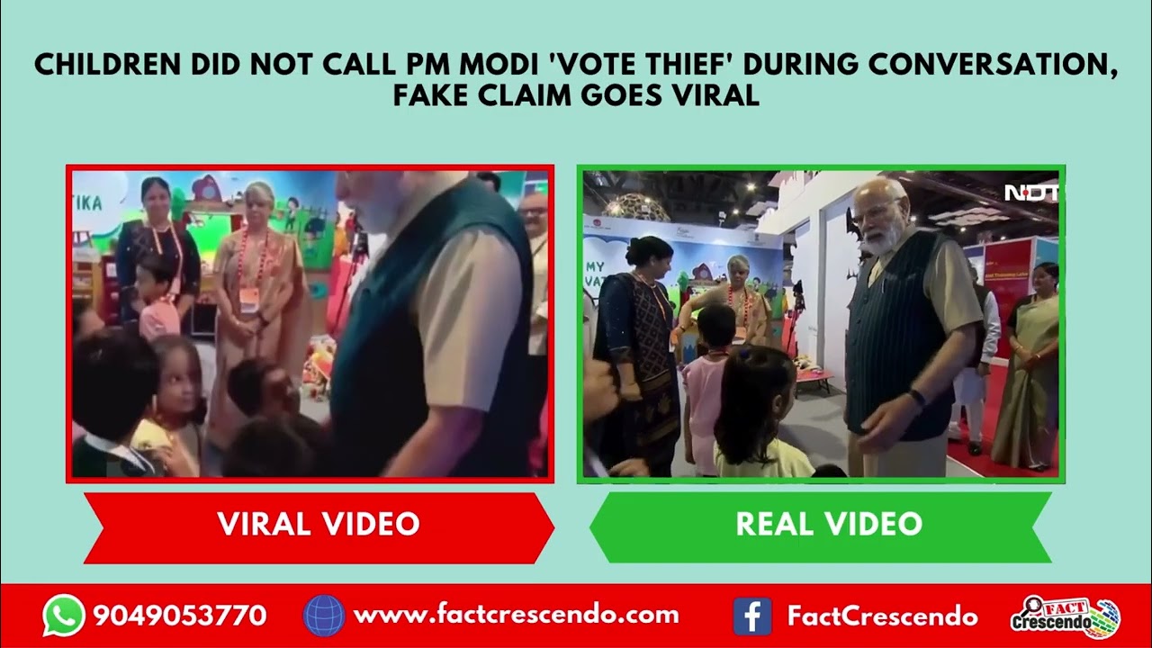 Children did not call PM Modi 'vote thief' during conversation, fake claim goes viral