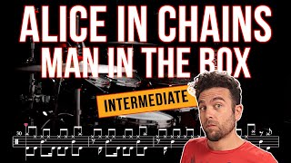 Alice In Chains - Man In The Box - Drum cover (with scrolling drum score)