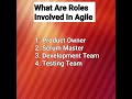 What are roles involved in agile process #youtubeshorts #viralshorts #softwaretesting #agileroles