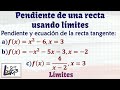 Pendiente y ecuación de una recta tangente a una función usando límites | La Prof Lina M3