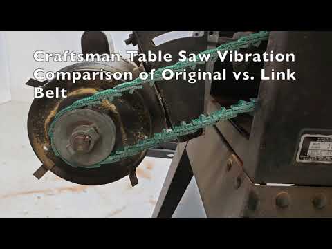 Craftsman Table Saw Nickel Test with original belt and with Link Belt