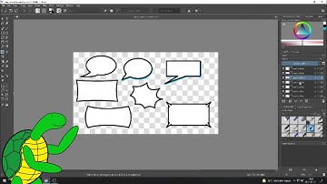 Hand made Speech bubbles in Krita (for comics, videos, ect.) Ideas No.1.
