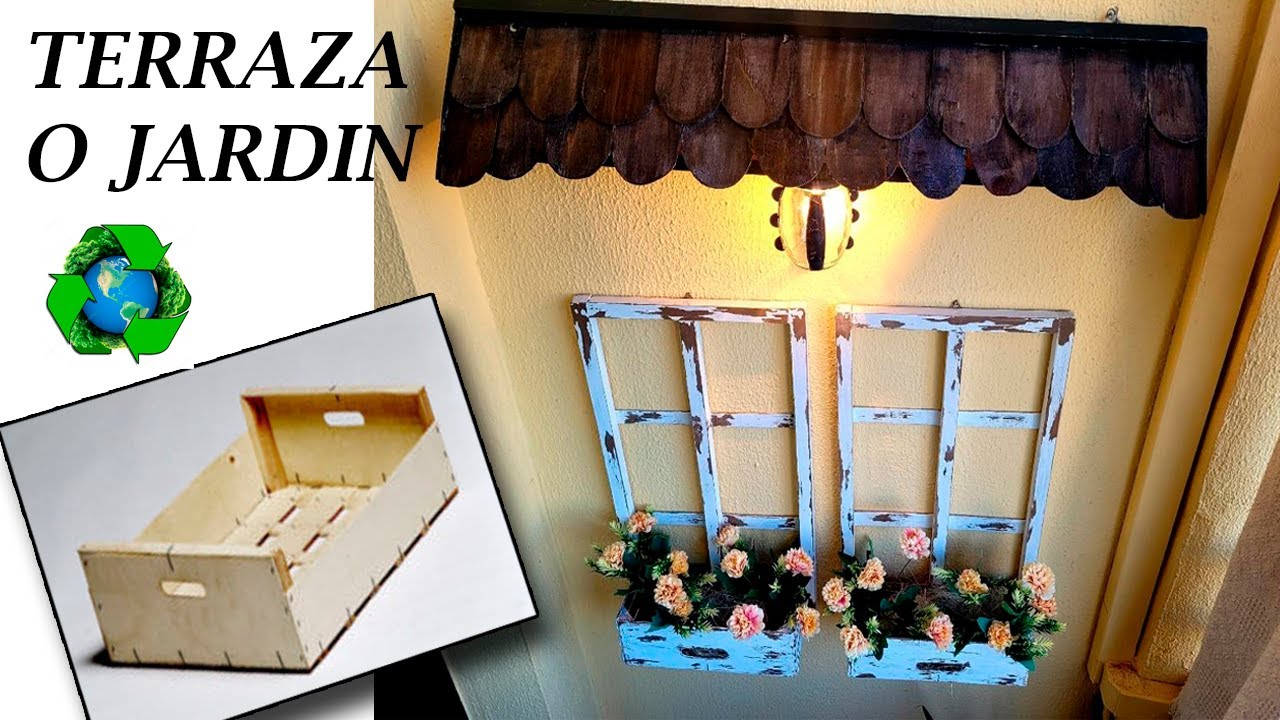 😱 Como decorar Terrazas, Jardines o Balcones, con material reciclado 🥰/ ventanas decorativas.