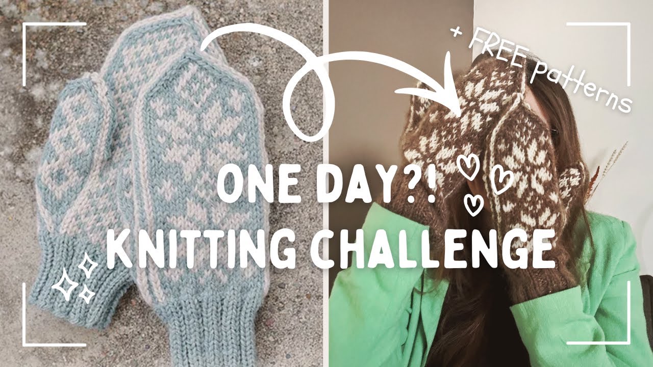 Can I Knit Traditional Norwegian Selbu Mittens in ONE Day?! 🧤 | Free Pattern