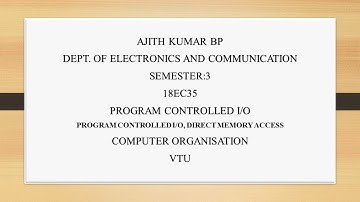 VTU COMPUTER ORGANISATION (18EC35) M3 L2  PROGRAM CONTROLLED I/O IN COMPUTER SYSTEM