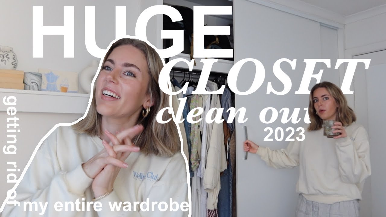 HUGE CLOSET CLEAN OUT 2023- getting rid of my entire wardrobe - YouTube